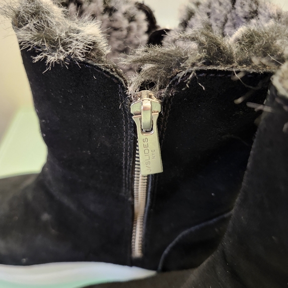 J/SLIDES BLACK BOOTS TRISTAN FLUFFY INTERIOR SIZE 8 - Picture 5 of 16